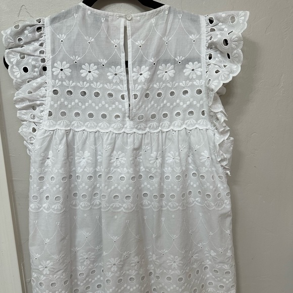 Kate Spade White Eyelet Ruffle Blouse - Picture 2 of 4